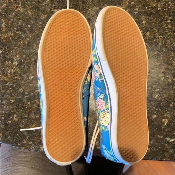 Blue Floral Print Vans - Picture 3 of 5